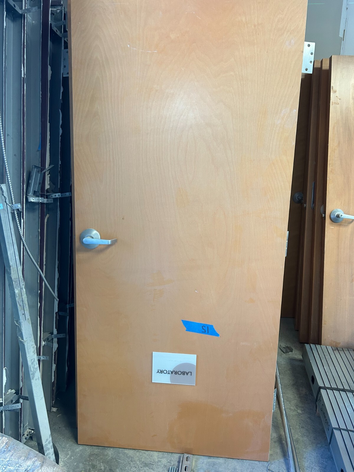 Office Doors, Building Supplies, Welded Jams 30×68, Brown, Wood, Maroon frame