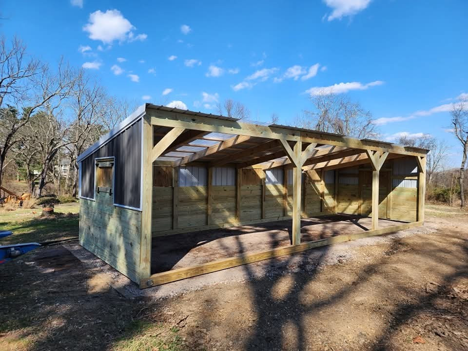 Horse Run-in – Livestock Shelter – Goat Shed – Sheep Shed 12×36