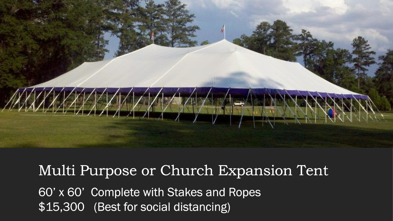 Multi Purpose 60’ x 60’ Complete with sides, stakes and ropes
