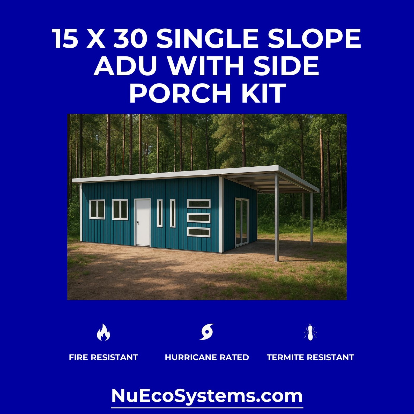 Galvanized Steel Backyard Office Granny Flat Tiny Home Kit Front Porch