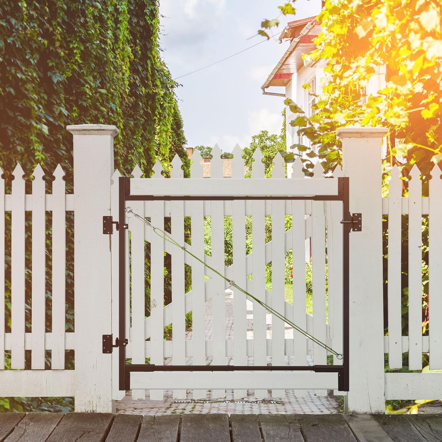 DIY Adjustable Steel Frame Gate Kit for 4-5 Ft Fences, 36-72″ Wide