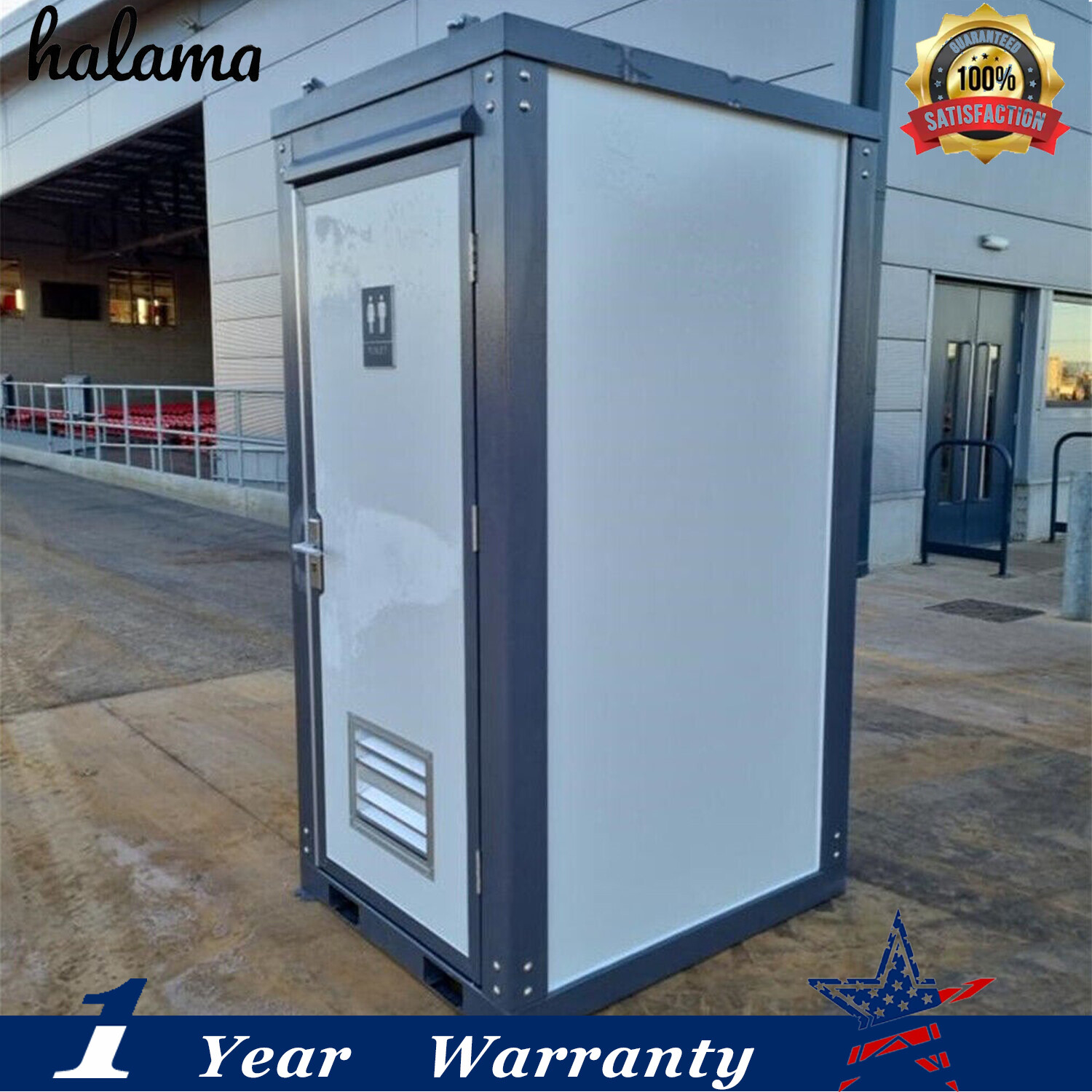 Bastone Single Door Unisex Portable Restroom Outdoor Mobile Toilet with Sink