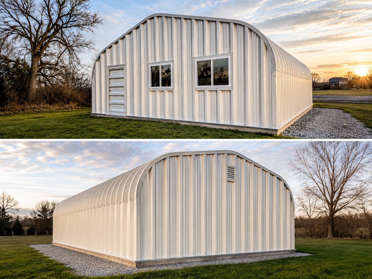 30x42x14 Engineered Steel Building Kit | DuroSPAN Clear-Span Arch with End Walls