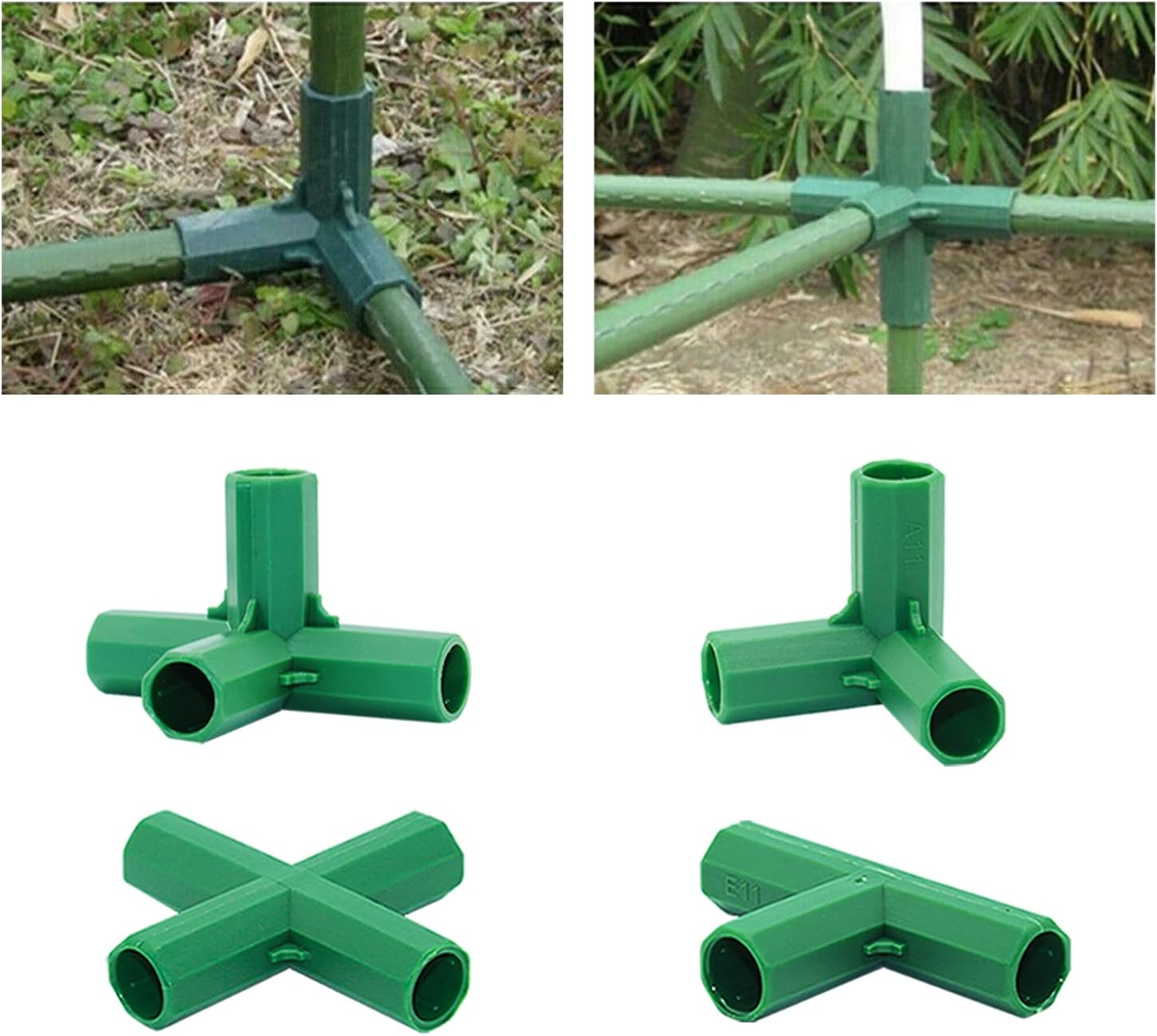 12PCS Heavy-Duty 16MM Greenhouse Frame Connectors for Grape Trellis Gardening