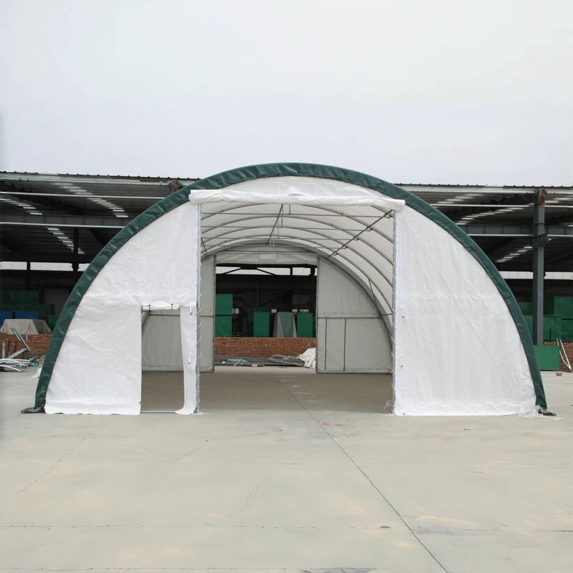 W30’xL40’xH15′ Single Truss Storage Shelter 11OZ PE Canvas Shelter with Man Door