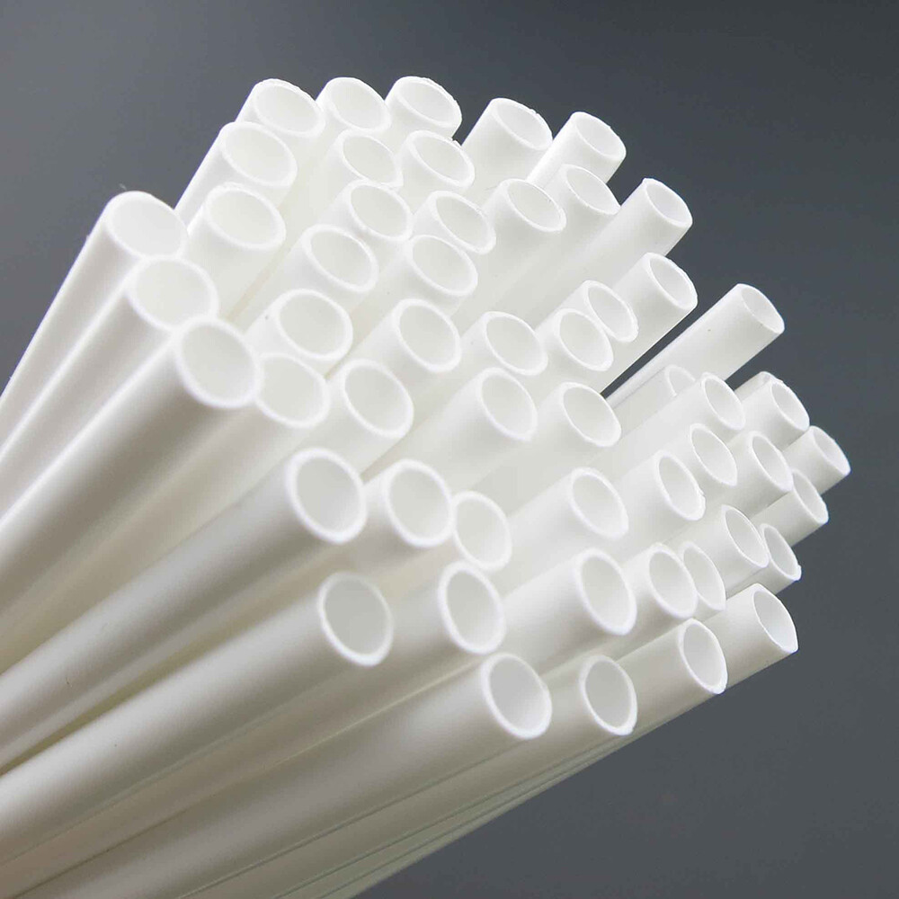 2.5×4.1x110mm Round White PP Plastic Round Hollow Tube Pipe DIY Model Crafts