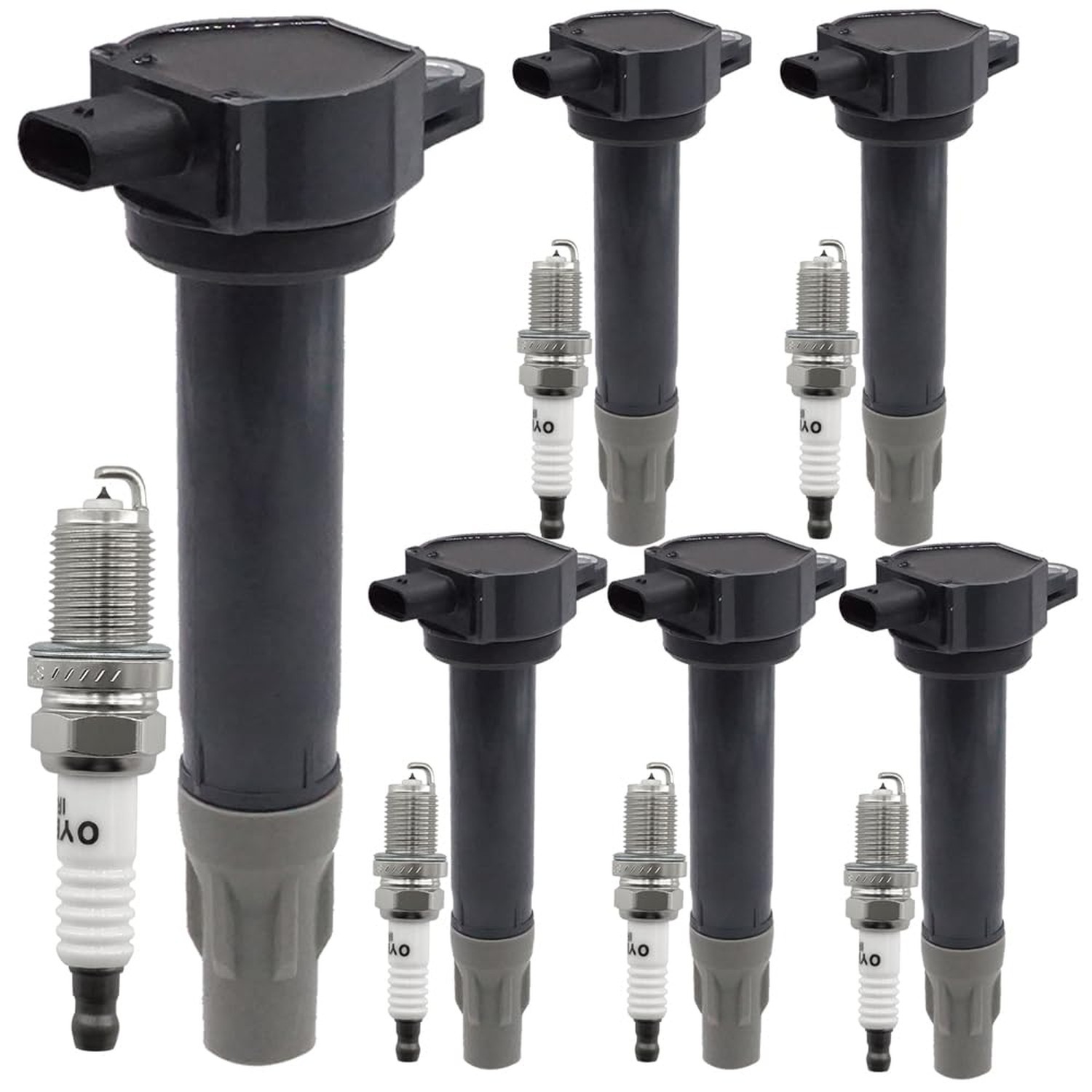 Ignition Coil Pack 04606869AB with Iridium Spark Plug Set of 6 Compatible wit…