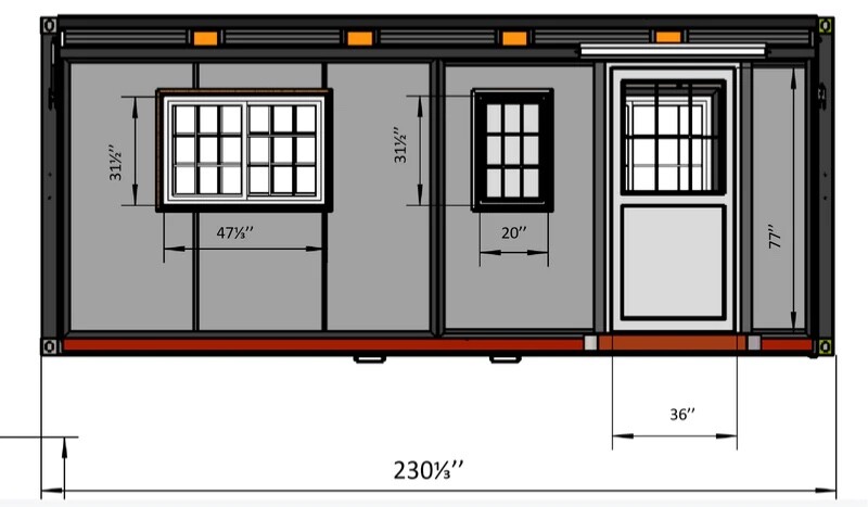Bastone Expandable Prefab House Mobile Home Portable Container Office 16½x 20ft