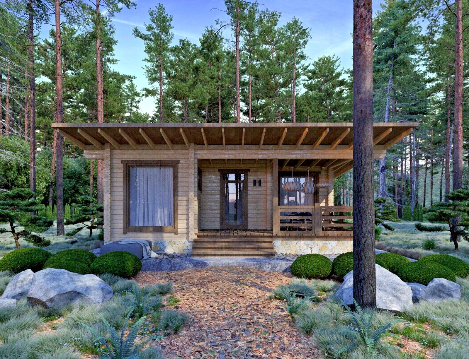 LOG HOUSE KIT #LH-050.9 ECO FRIENDLY WOOD PREFAB DIY BUILDING CABIN HOME MODULAR