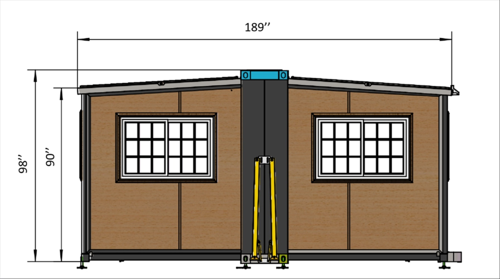 15x20x8FT Foldable Mobile Prefab House 268 ft² Prebuilt Home Matel + Aluminum