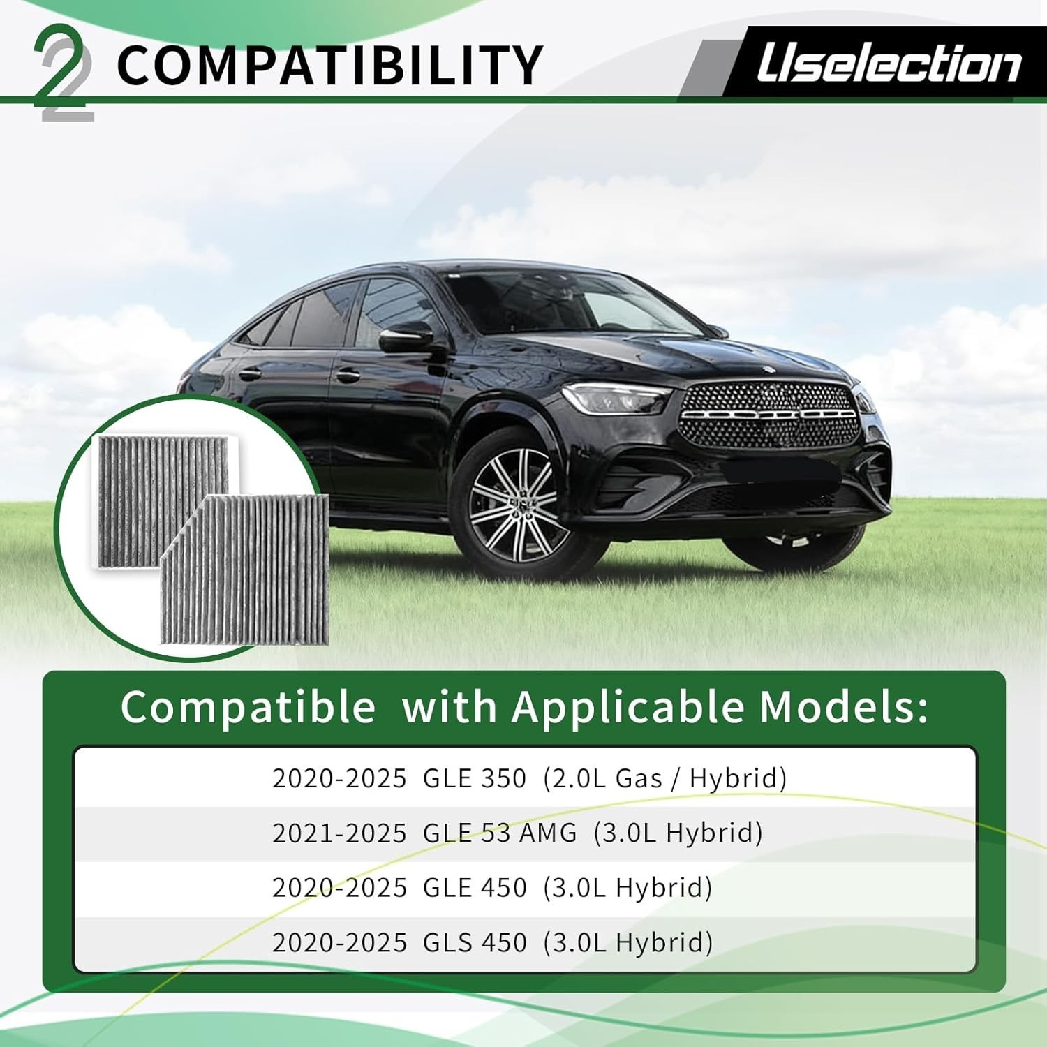 Cabin & Engine Air Filter with Activated Carbon Set for 2020-2024 Mercedes GLE35