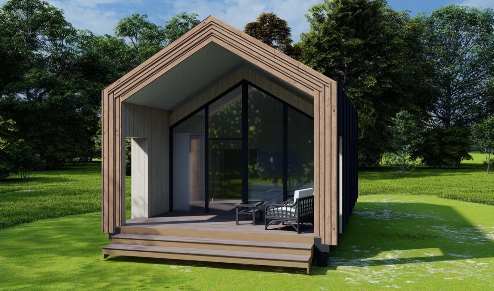 364 sg.ft SOLID PLYWOOD HOUSE KIT #PW-30 WOOD PREFAB DIY KIT BUILDING CABIN HOME