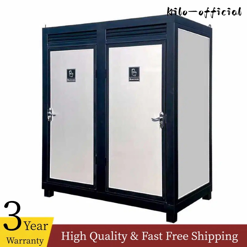 Two-Person Restroom Mobile Toilet Cabin Outdoor Restroom w/ Light Sink Vent Fan