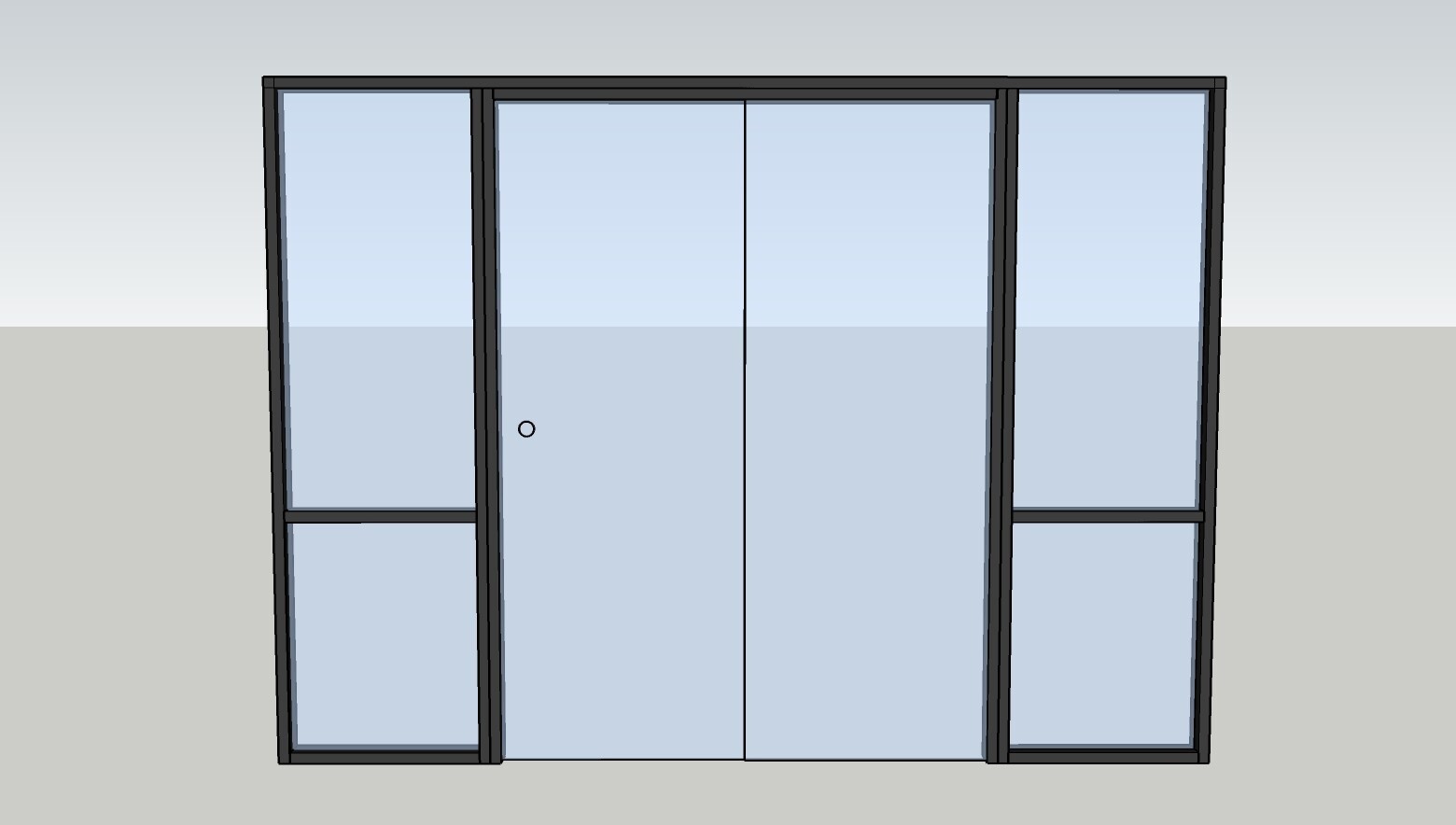 CGP Single-Slide Door System, Glass Aluminum Wall 11′ x 8′, Black