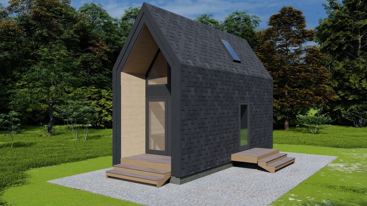 273 sg.ft СANDLE HOUSE KIT #PW-23 PREFAB DIY PLYWOOD BUILDING CABIN HOME MODULAR