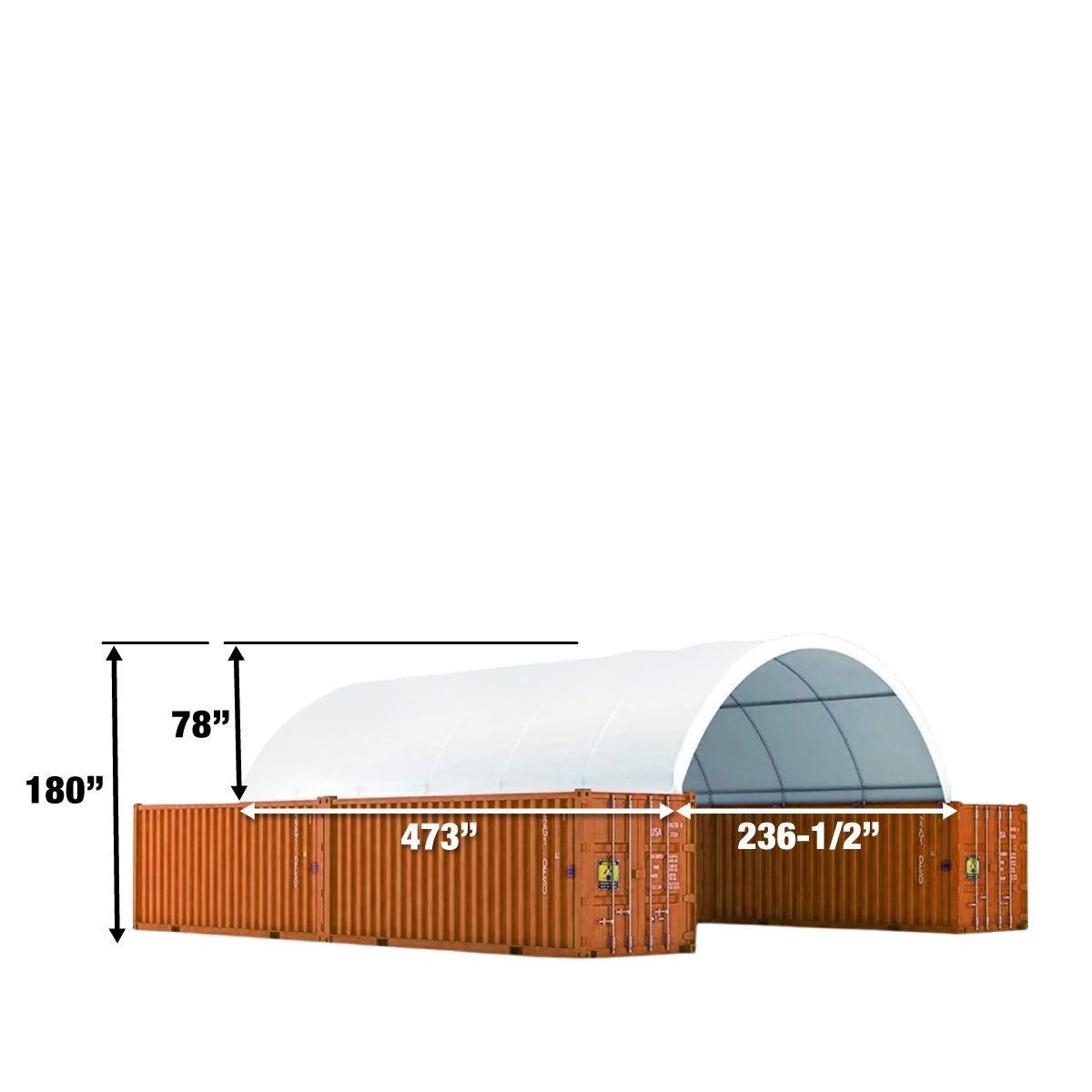 PVC Fabric Container Shelter 20’x40′, Waterproof & UV-Protected