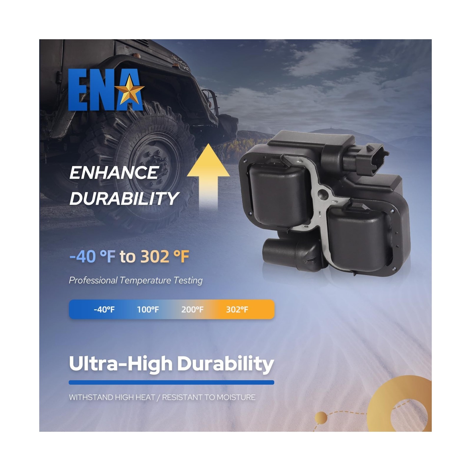 ENA Set of 6 Ignition Coil with 12 Iridium Spark Plug and Wire Set Compatible…