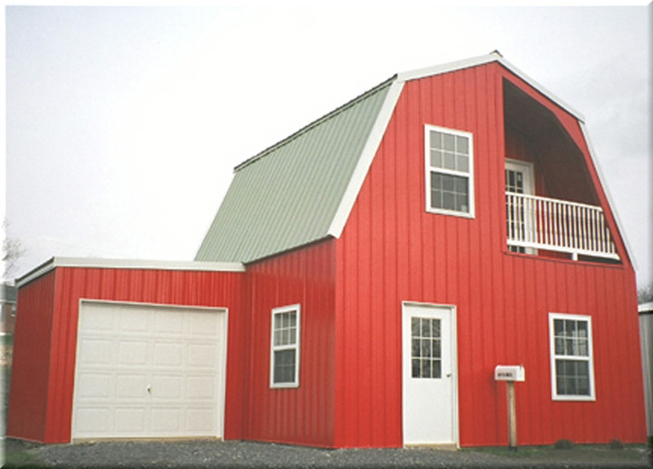 INSULATED! Galvanized STEEL GAMBREL BUILDING KIT CABIN-can add garage later