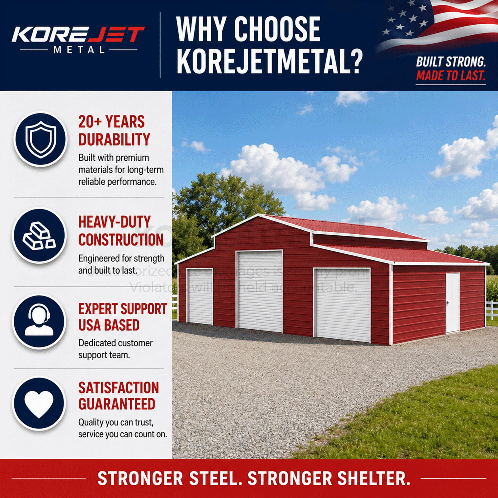 42x30x13ft Metal Garage Shed Outdoor Storage Heavy Duty Galvanized Steel Barn