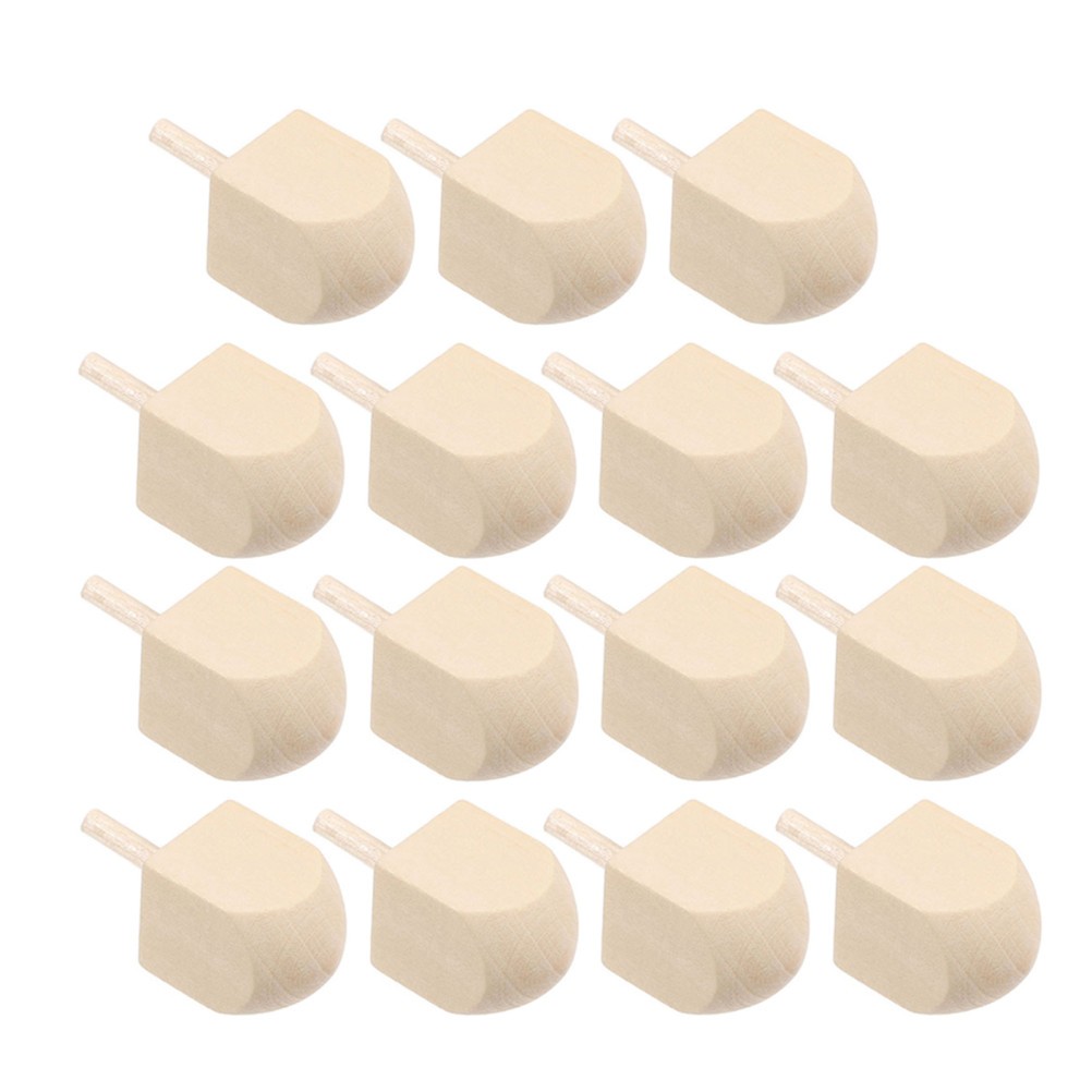 15 Pcs Wood Hanukkah Spinning Tops Traditional Craft Dreidels DIY