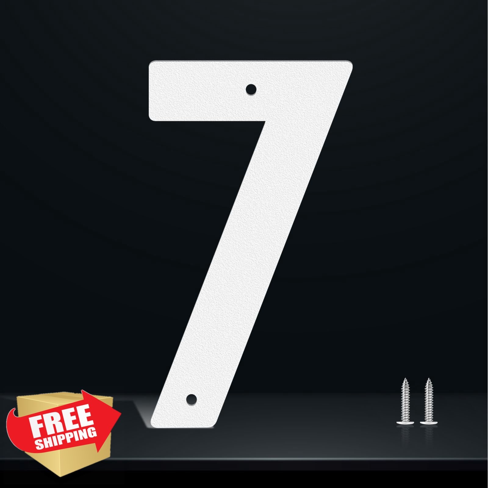 3″ White Metal Address House Number (7), Outdoor Waterproof