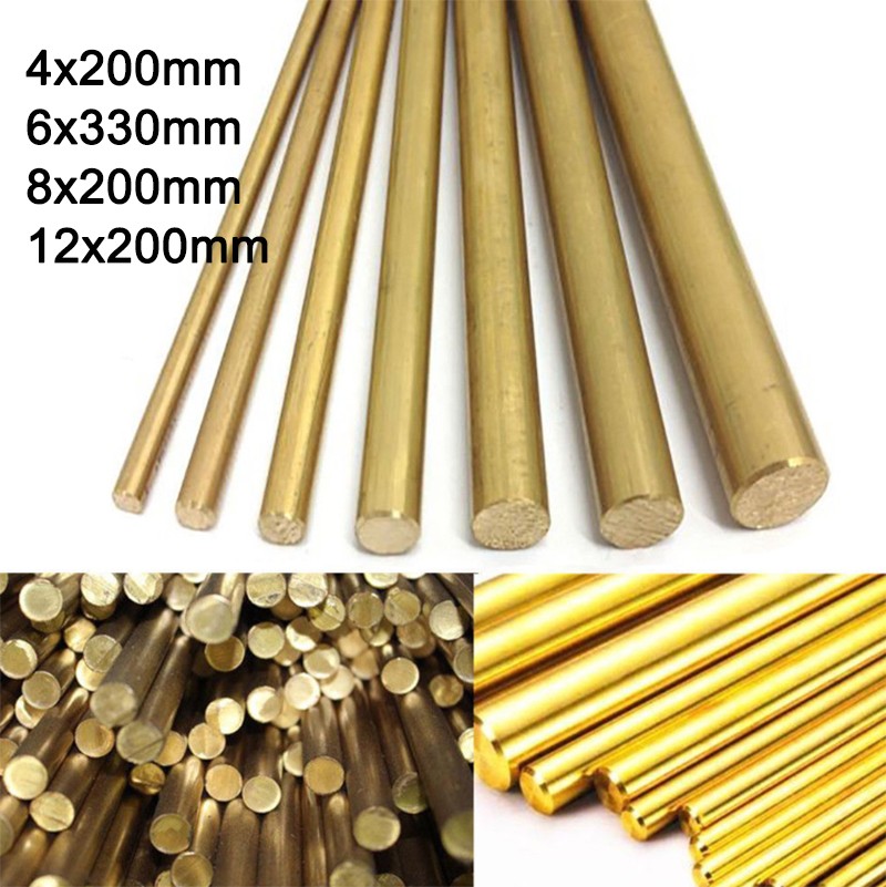 4/6/8/12mm Dia Hardware Brass Round Bar / Rod Circular Wire Tube Modelmaking
