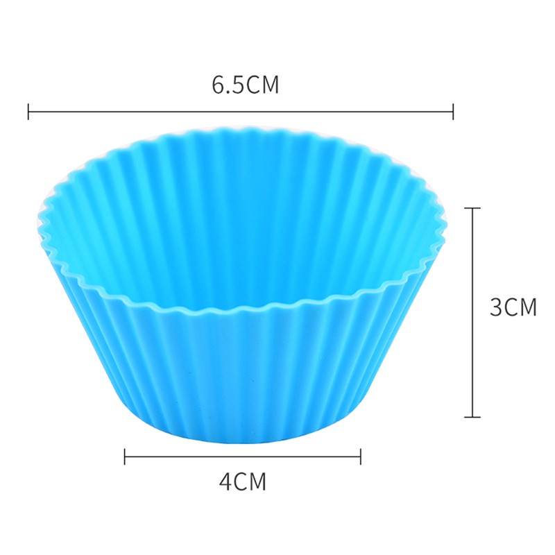 5Pcs Round Silicone Mold Cupcake Muffin Cup Baking Cookies Egg Tart Jelly Mold