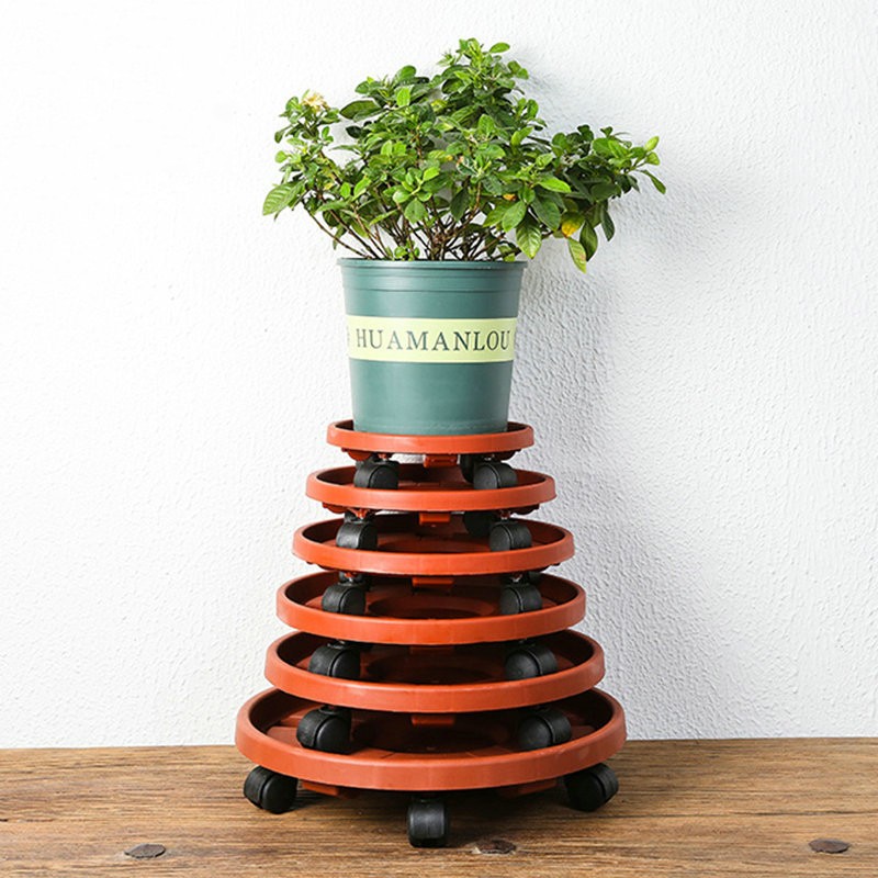 Removable Plant Stand Flower Pot Tray With Universal Wheel Heavy Rolling Flower