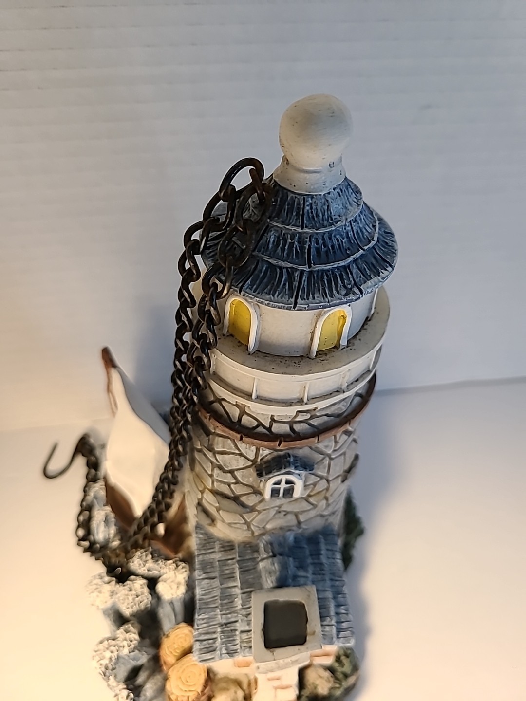 Graystone Lighthouse Sailboat And Waves With Hanging Chain