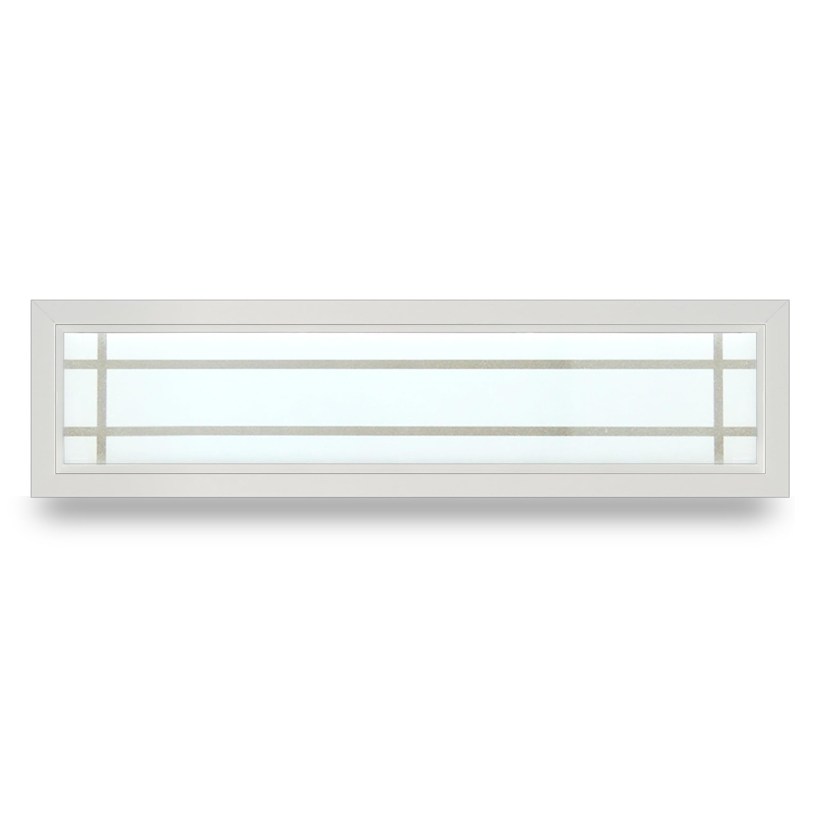 Prairie 47.5″ x 11.5″ White New Construction Decorative Glass Window