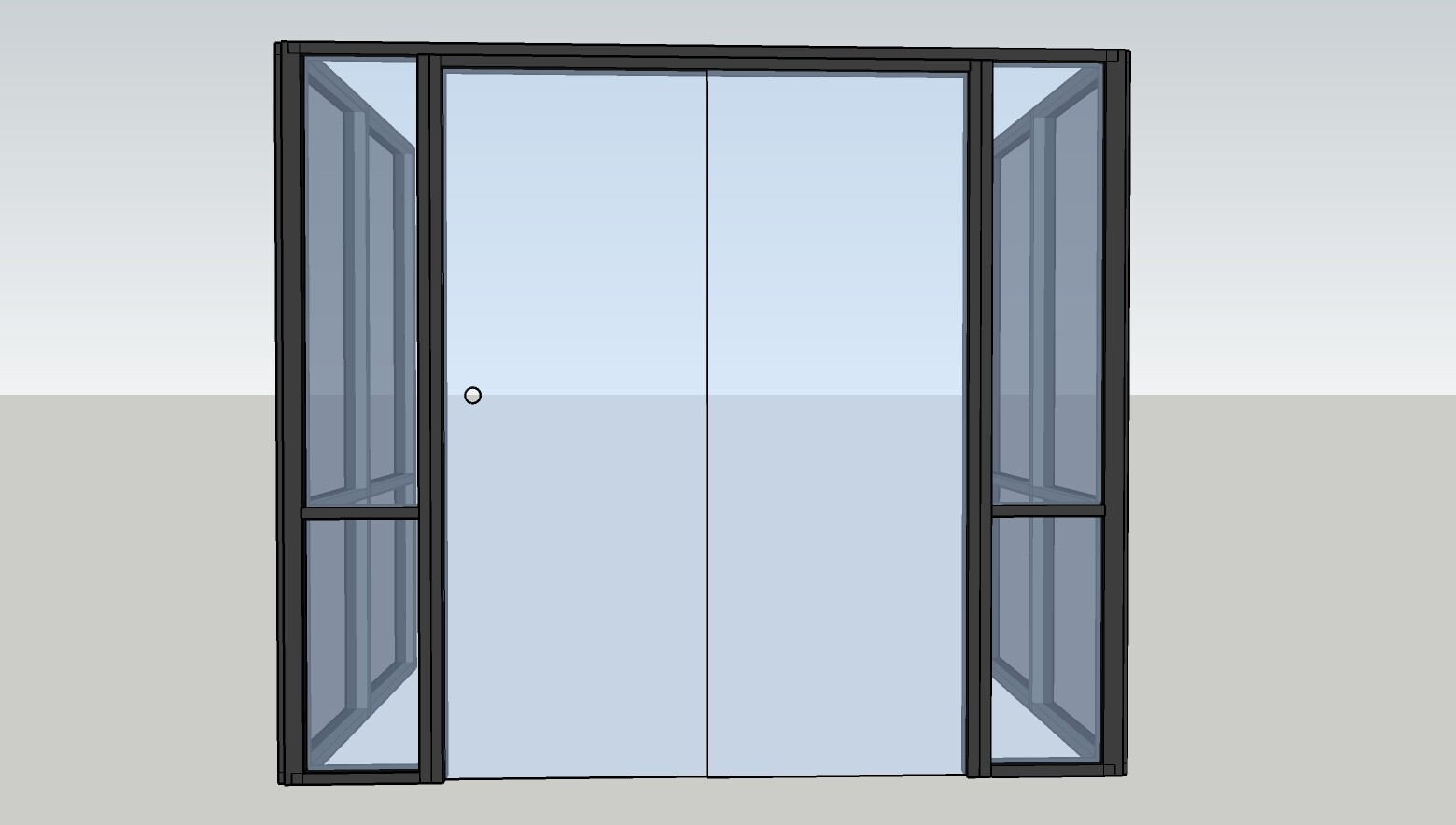 CGP Single-Slide Door System, Glass Aluminum 3-Wall 9’x6’x6’x8′, Black