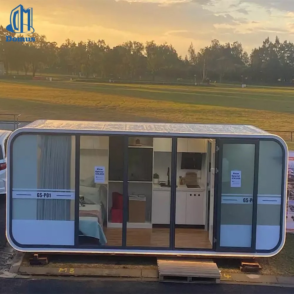 Apple Cabin Pod House Modular Glamping Unit Round Window Vacation Cabin