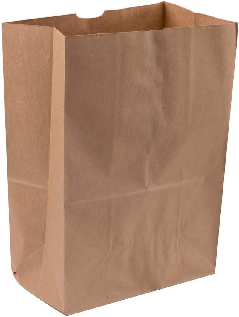 Large Paper Grocery Bags, 12X7X17 Kraft Brown Heavy Duty Barrel Sack 57 Lbs ,Gro