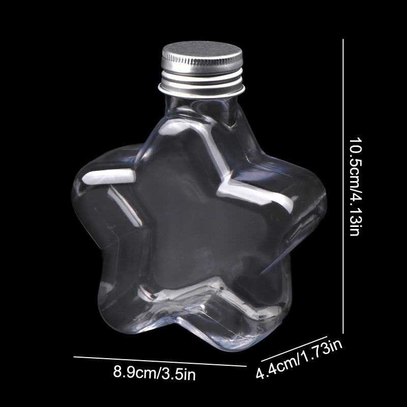 200ML Star Plastic Bottle Clear Milk Tea Coffee Water Bottle Drinking Bottles