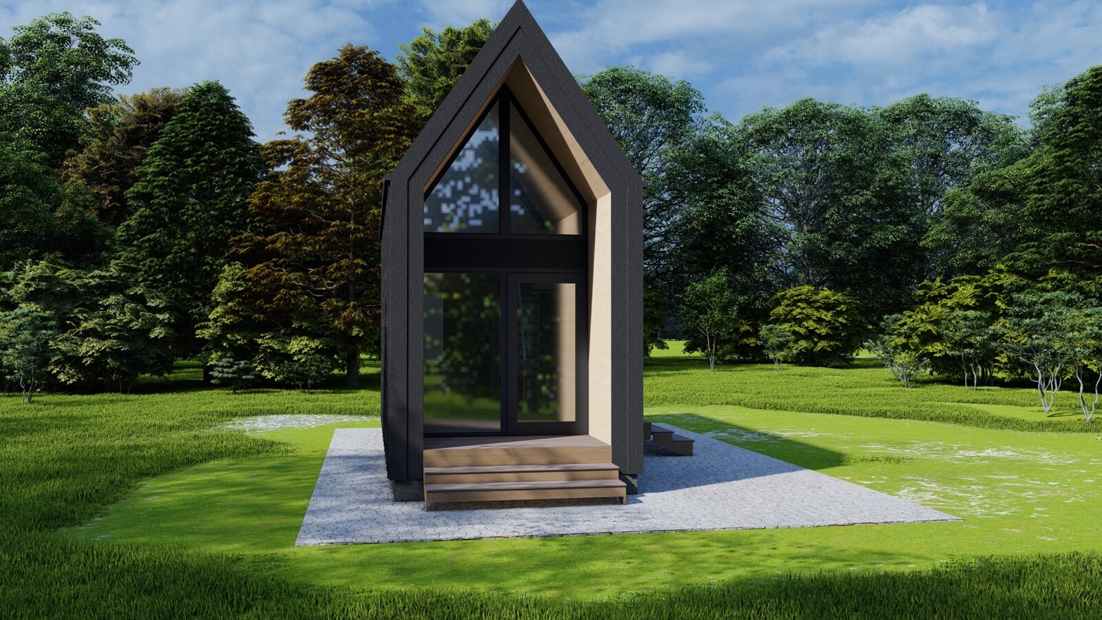 273 sg.ft СANDLE HOUSE KIT #PW-23 PREFAB DIY PLYWOOD BUILDING CABIN HOME MODULAR