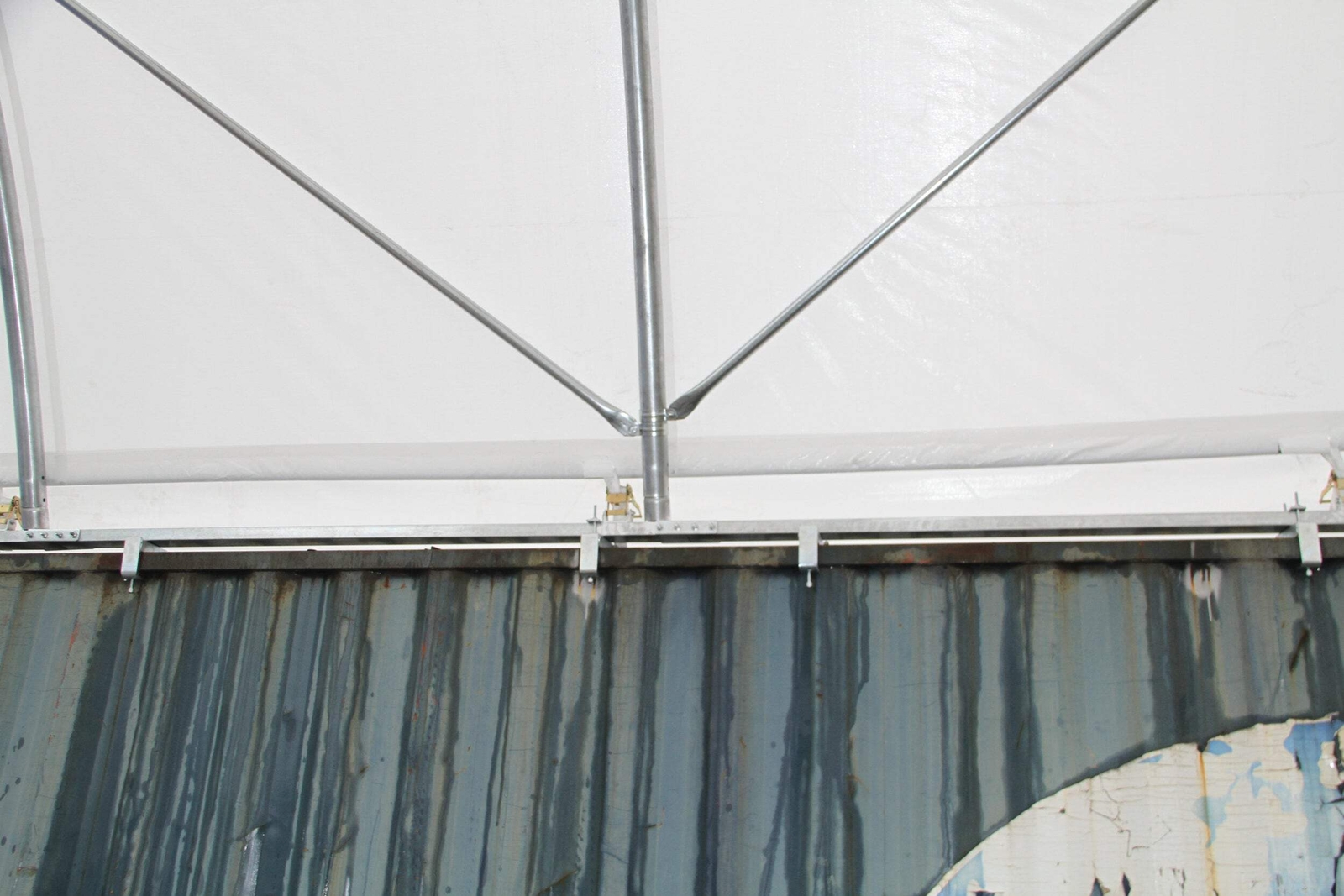 Ping Container Canopy Shelter 20’X20′,11Oz Pe White Industrial Steel