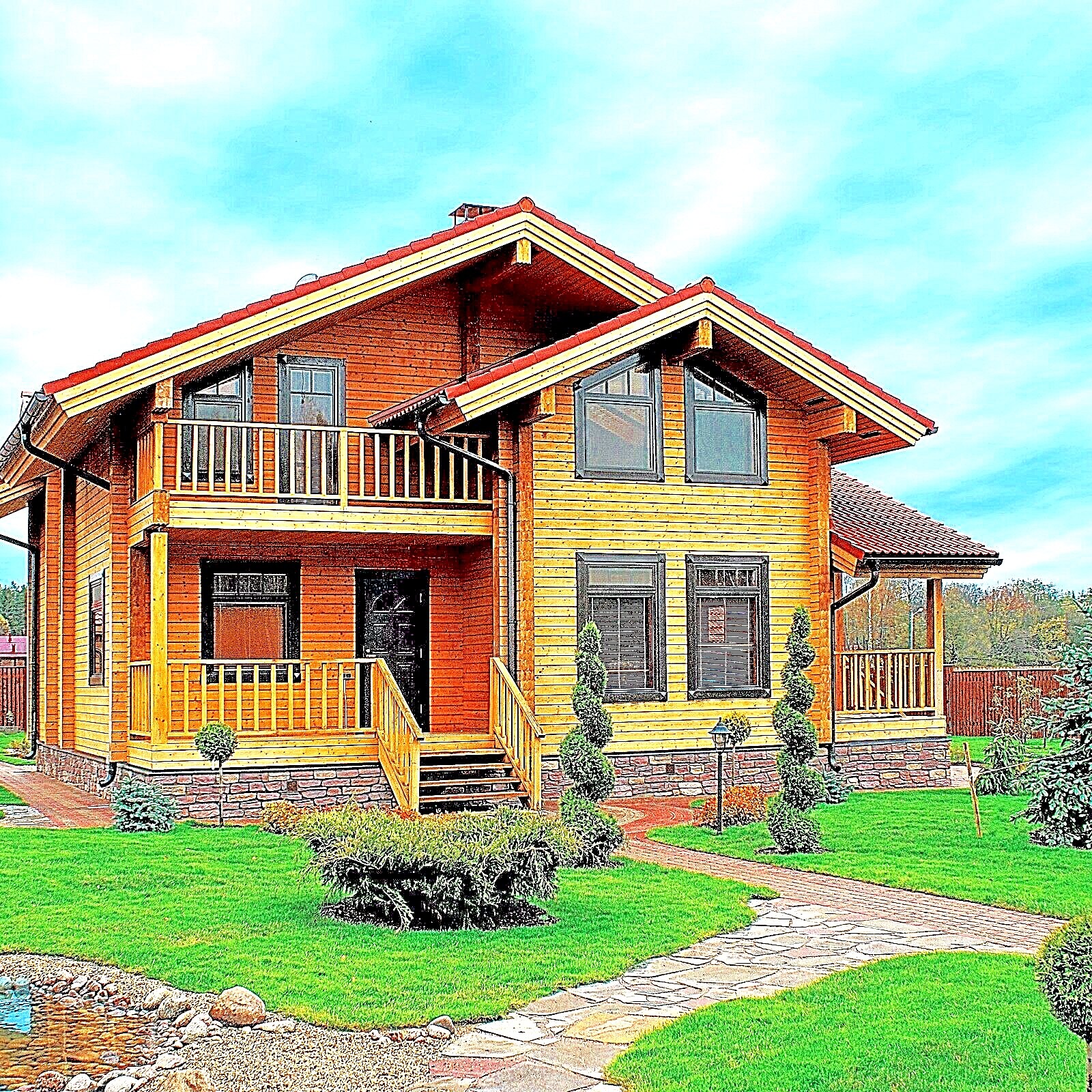 LOG HOUSE KIT #LH-195 ECO FRIENDLY WOOD PREFAB DIY BUILDING CABIN HOME MODULAR