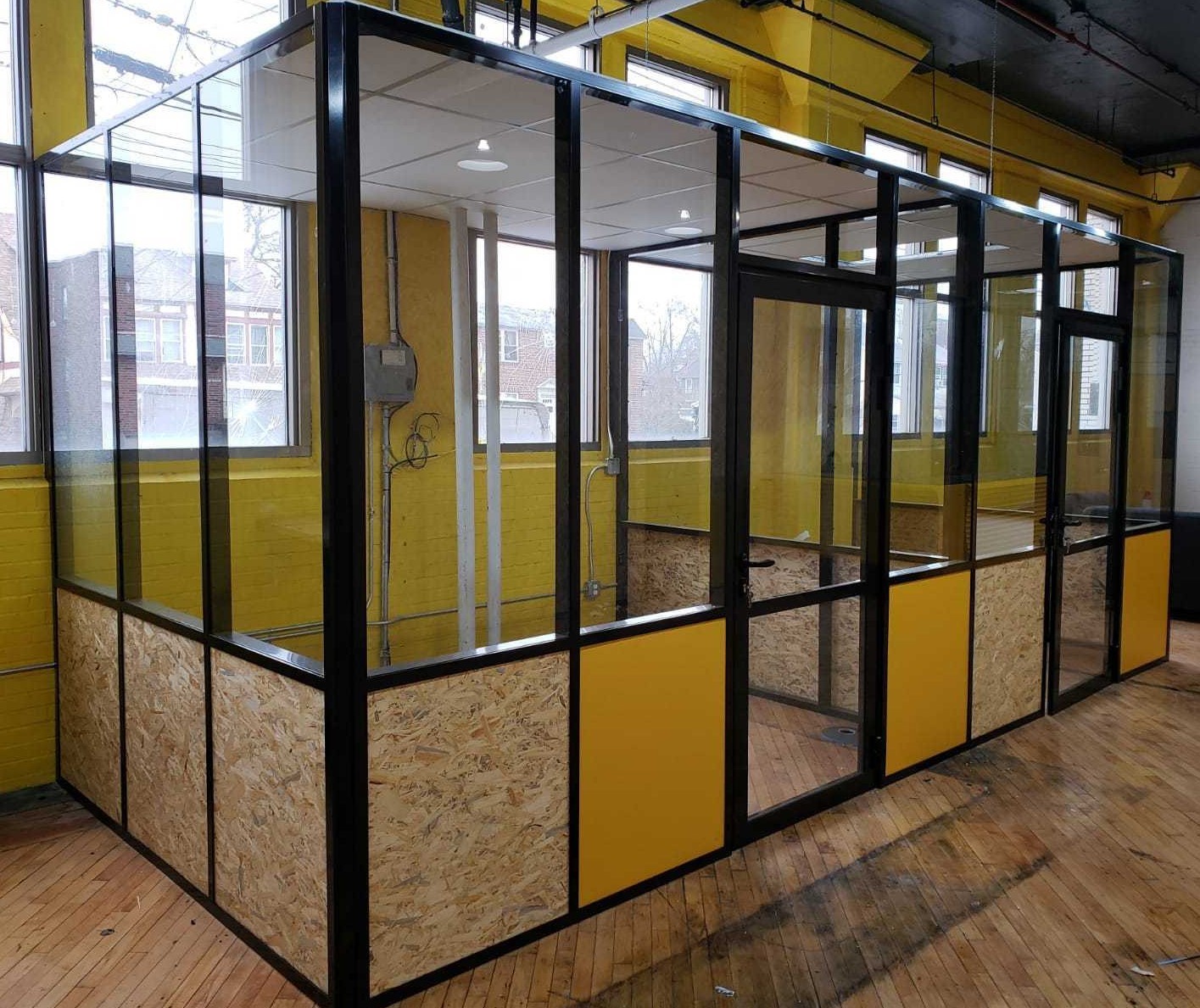 CGP Aluminum & Glass Conference Room 6′ x 8′ x 9′ w/Door, Black Color