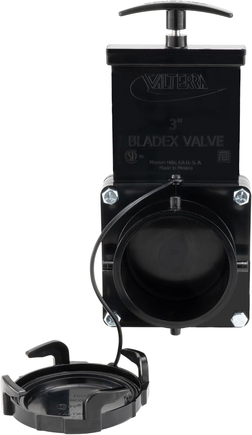 Valterra 3″ Stainless Steel RV Waste Dump Gate Valve w/Cap (1)