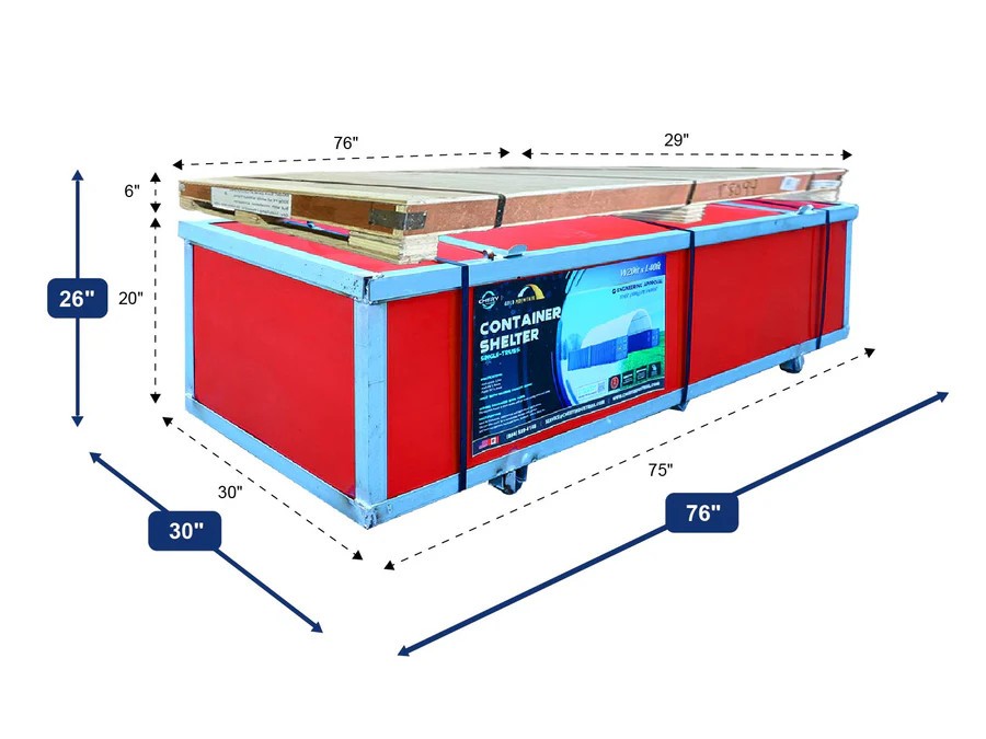 20×40 Container Shelter Canopy & Back Panel* 11oz PE – Industrial Storage