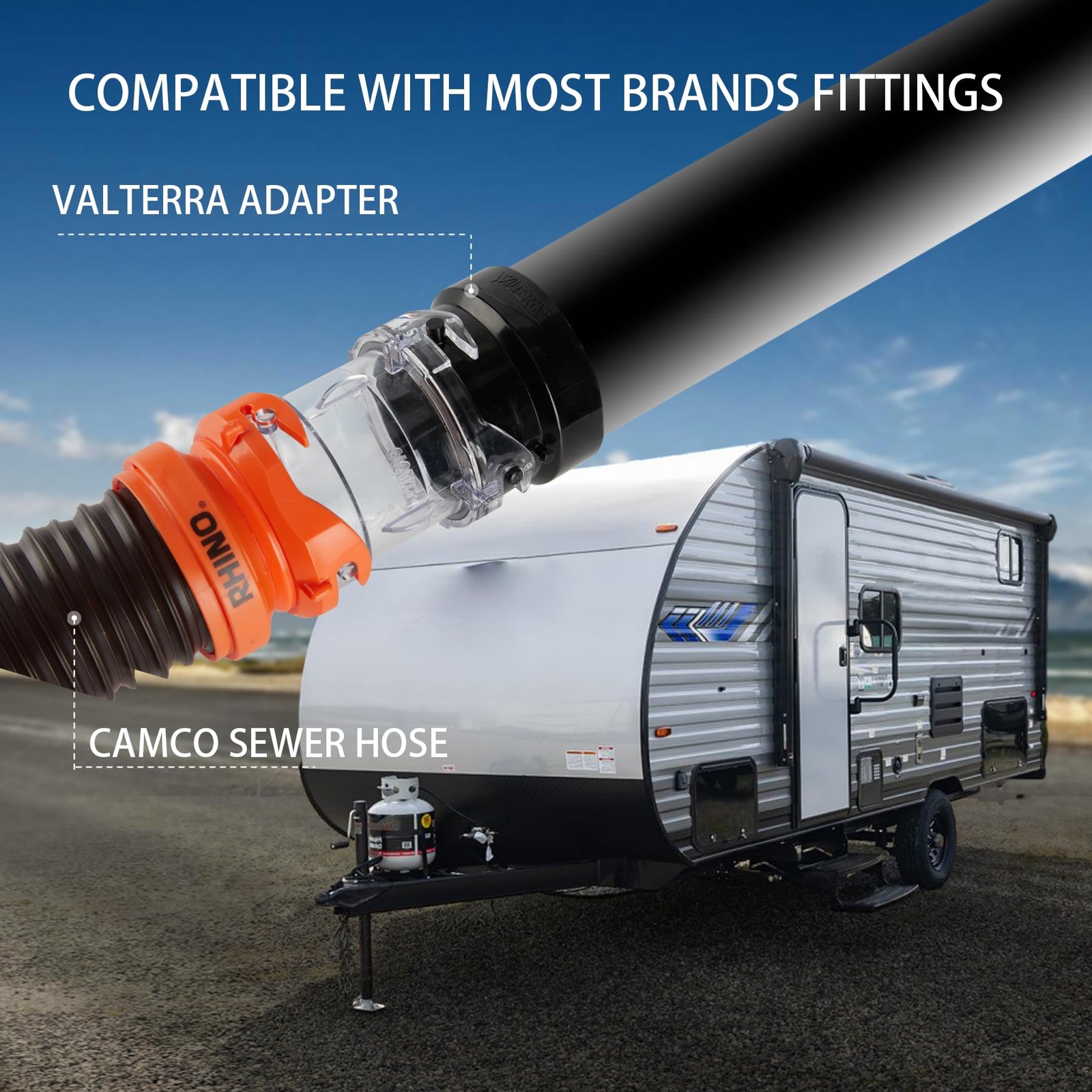 GLOBIZ 3.5″ RV Clear Sewer Hose Adapter Extender 3.5 Inches,