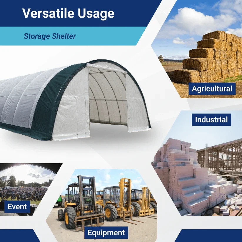 W30’xL60’xH20’Double Truss Arch Storage Shelter 18OZ PVC Canvas Building Shelter