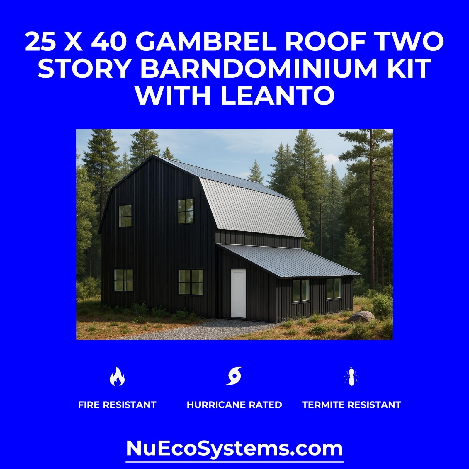 FLORIDA & TEXAS HURRICANE RATED Gable Tall Galvanized Steel Barndominium Kit