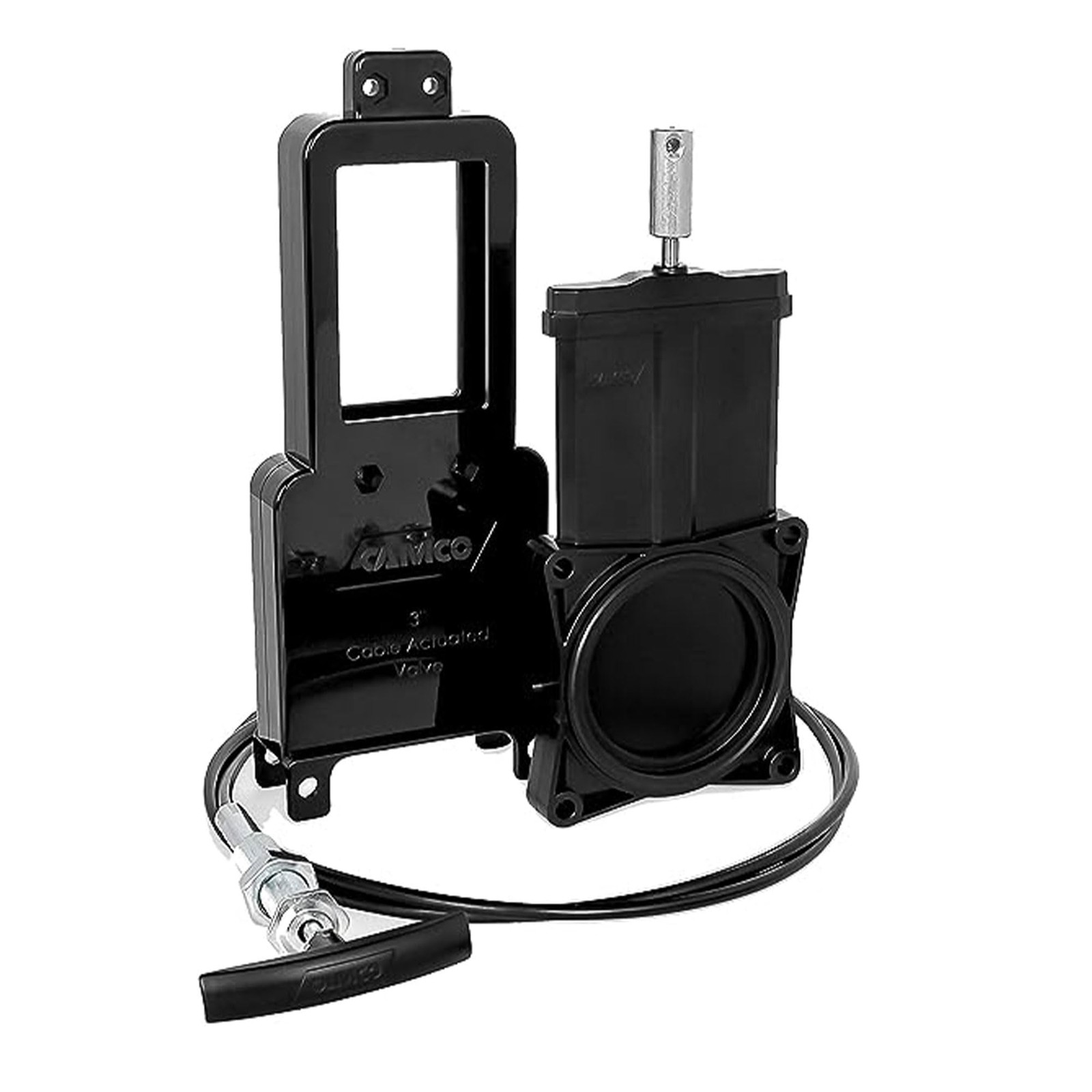 TonGass 3 Inch RV Waste Valve with 72 Inch Cable Handle Kit, Bulkhead Mount Fold