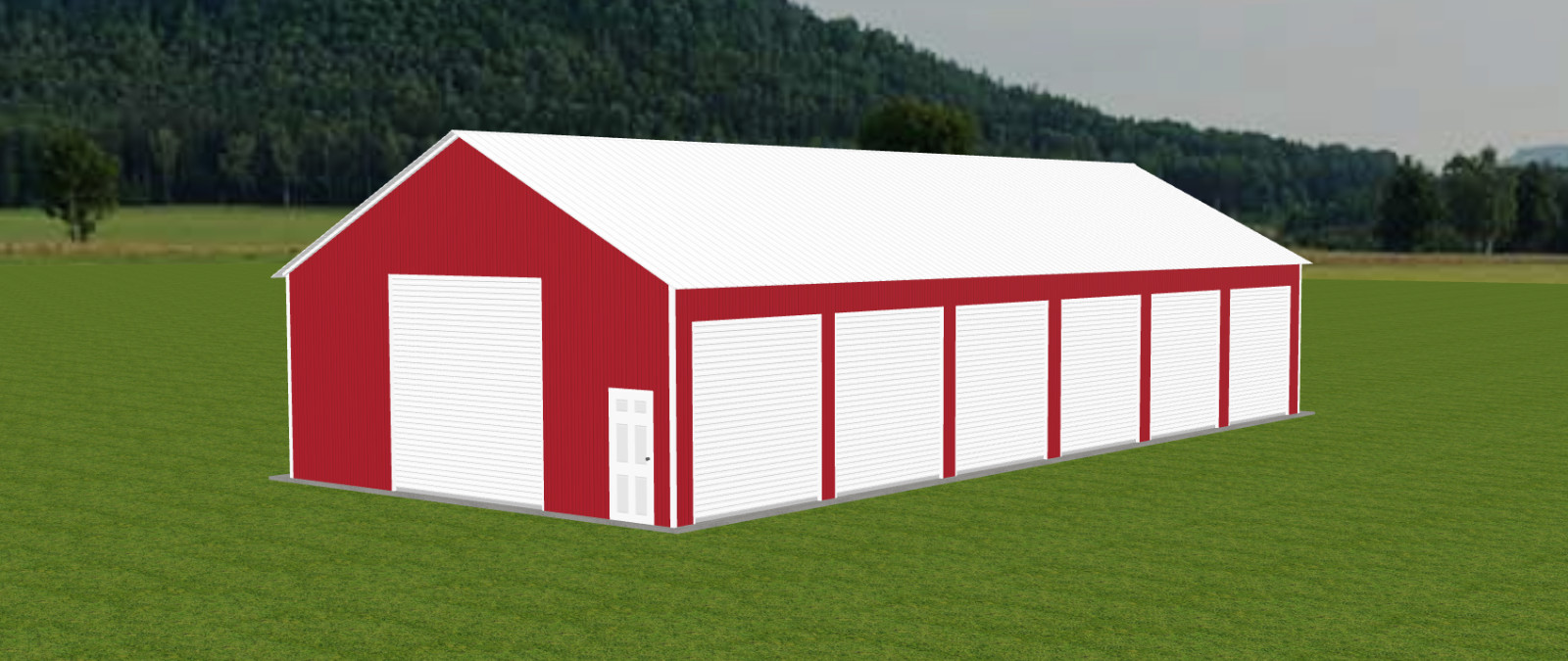 30X70X12 Six bay, 90lb Snow load, 6/12 pitched roof discounted as low as $58,298