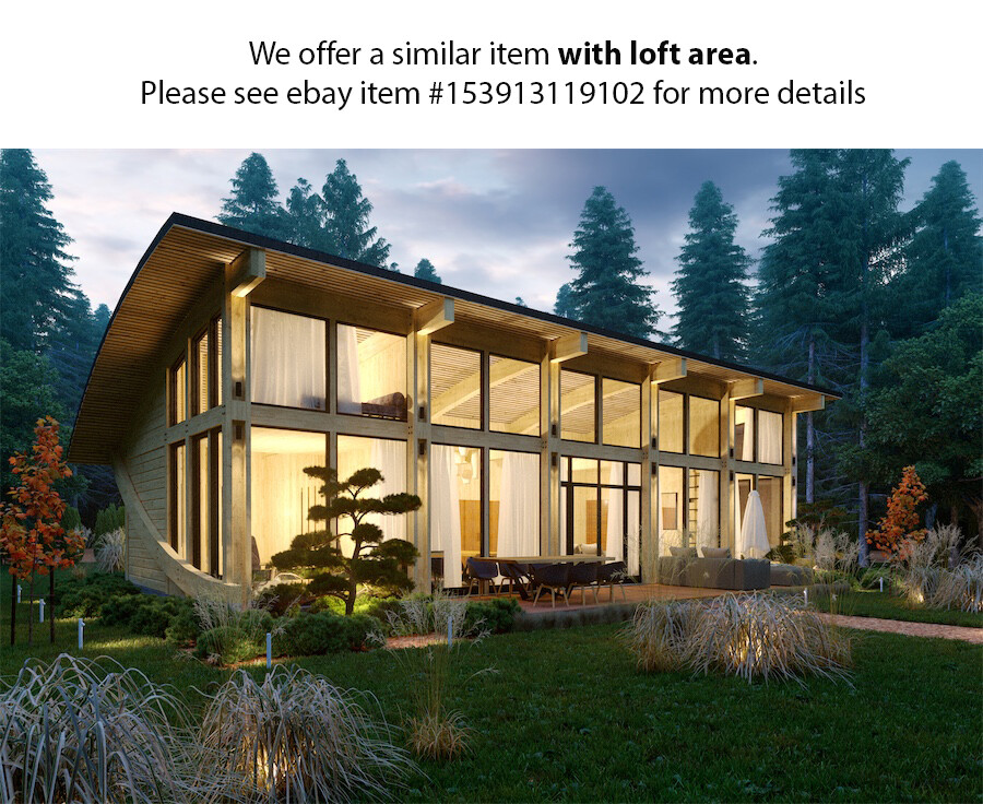 1120 sq.ft TIMBER FRAME KIT #TF-B-136_2-bdr WOOD PREFAB DIY BUILDING HOUSE CABIN