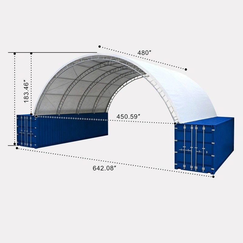 40’x40’x15′ Tarpaulin Tent Warehouse Shed 800sq.ft. Shipping Container Shelter