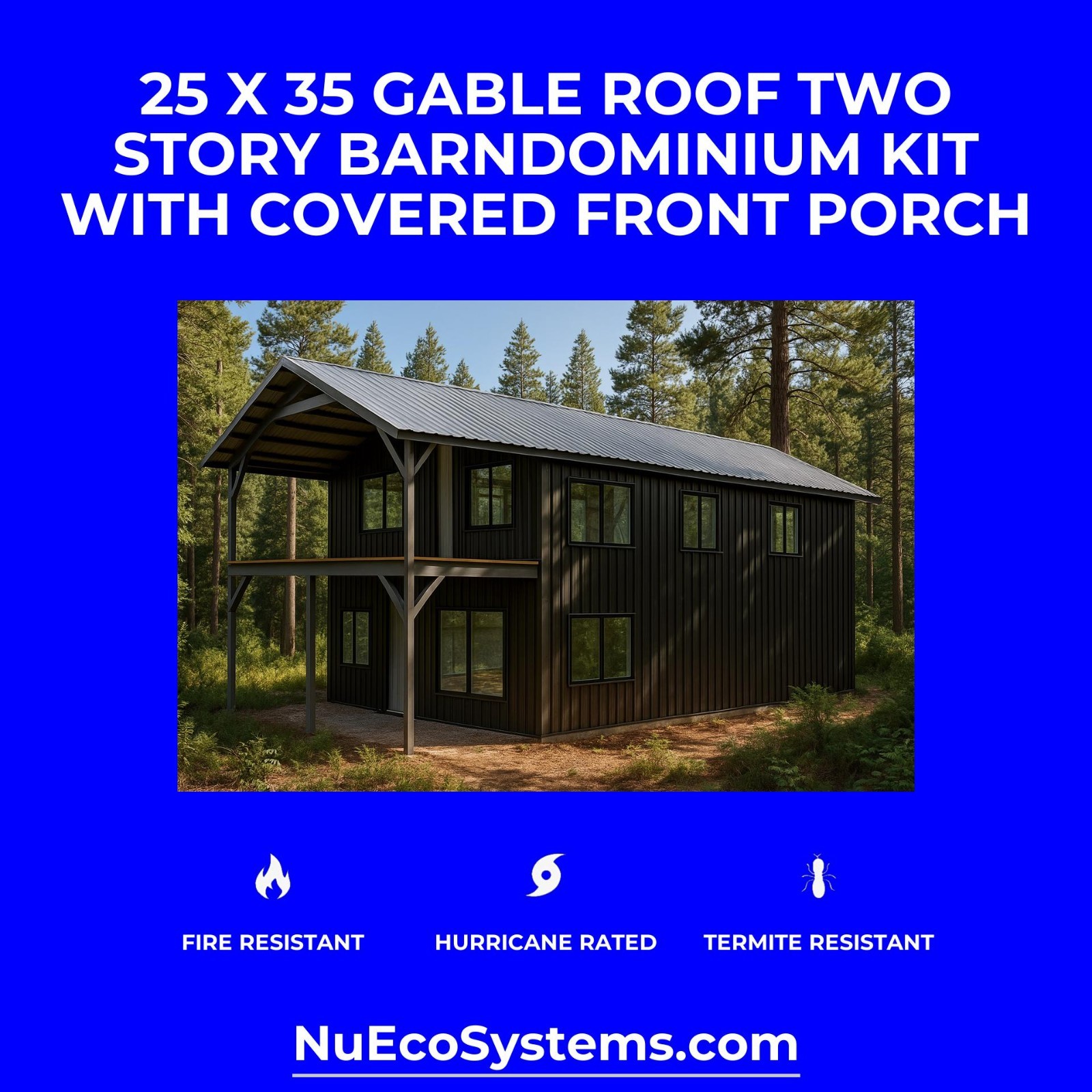 FLORIDA & TEXAS HURRICANE RATED Gable Tall Galvanized Steel Barndominium Kit