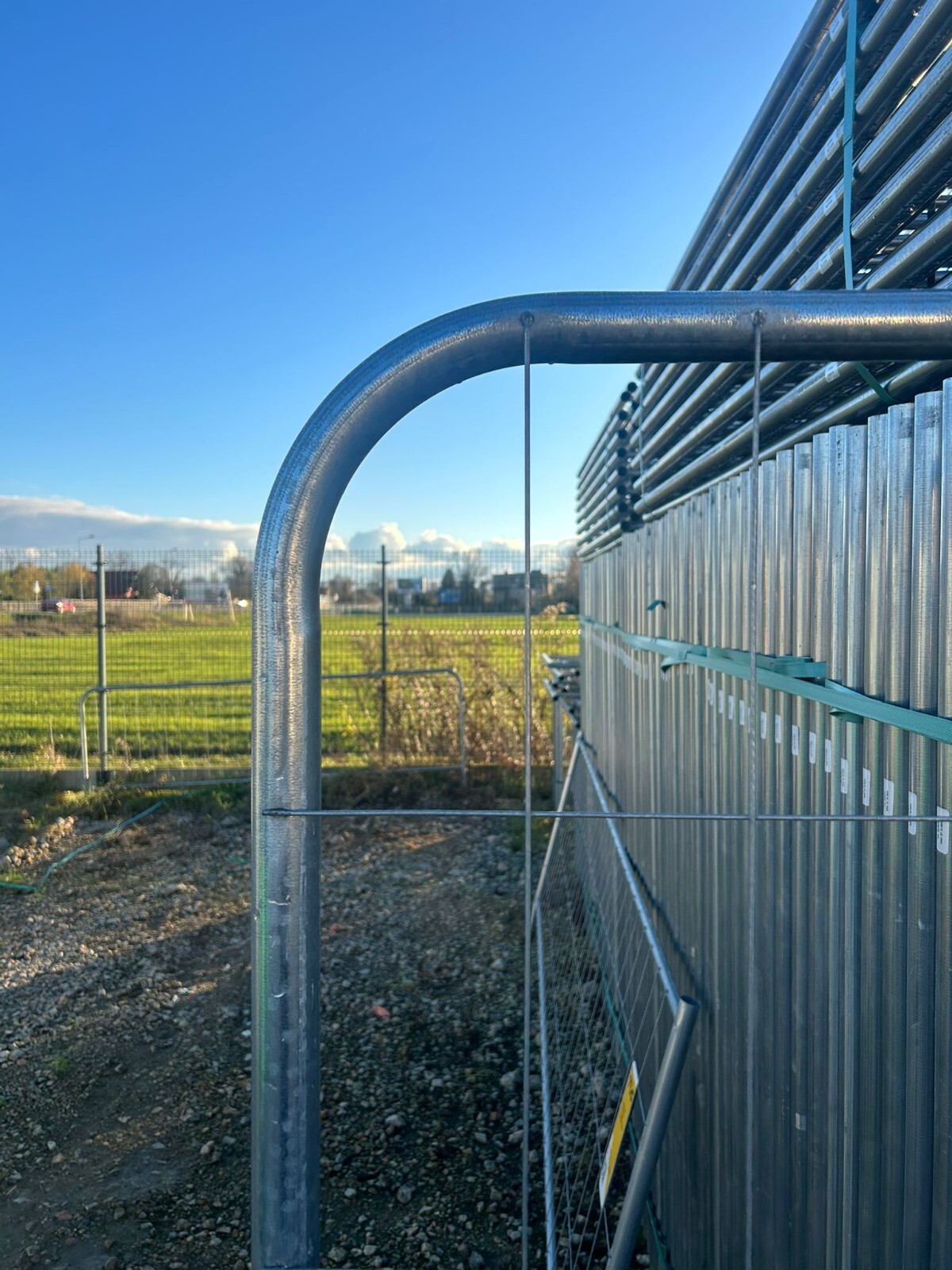 Set of 60 | Construction fence with round corners | 3.5 x 2.0 m | Mobile fence