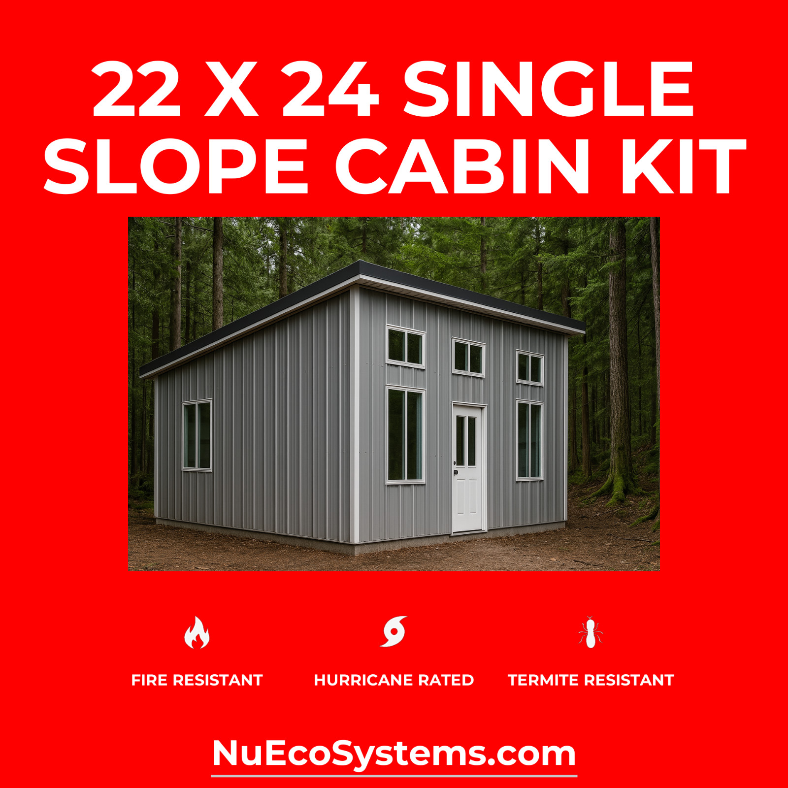 Steel Framed 2 Story Gambrel Barndominium Cabin Kit Covered Porch Made In The US
